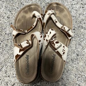 Brown Cow Print Sandals